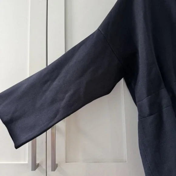 Chicos Womens Travelers Sweater Dark Navy Blue Heavy Open Front Cardigan Sz 2 Lg - Picture 6 of 7